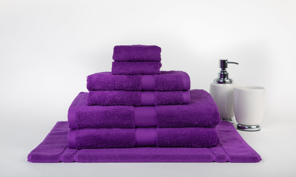 Combed Cotton Purple Towel Collection